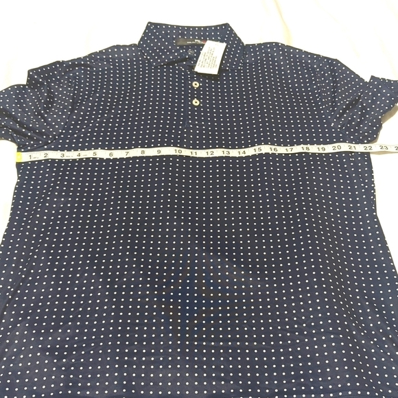 RLX Ralph Lauren men's French Navy round Hill dot golf T-shirt. - Picture 5 of 10